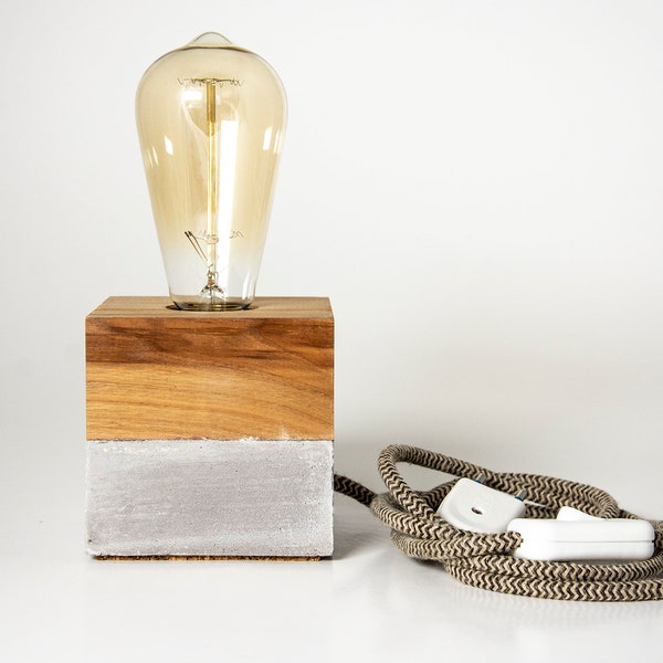 Table Lamp concrete wood