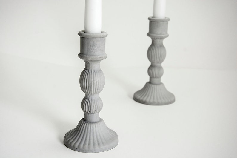 Concrete Candlestick Concrete Candle Holder Etsy