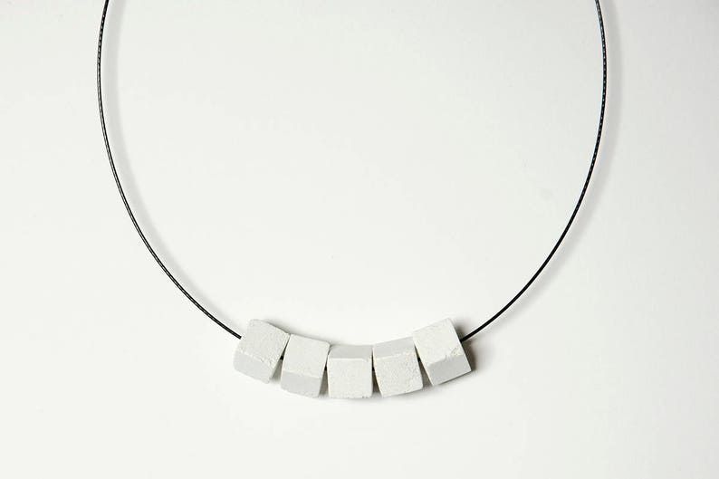 Concrete Necklace LITTLE BLOCK Concrete cubes image 6