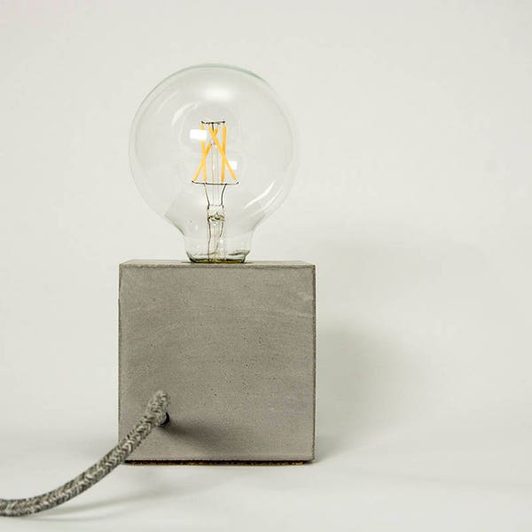 Concrete Cube Table Lamp