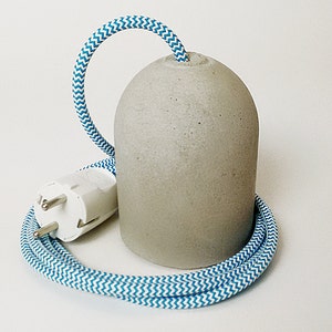 3 meters fabric cable Concrete Pendant Lamp with power plug and 3 meters fabric cable image 3