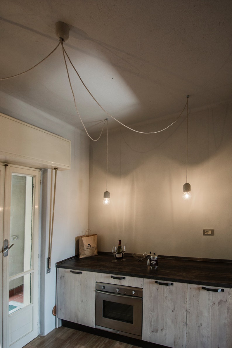 Concrete Pendant Lamp Multiple Ceiling Light