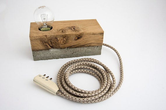 Articles Similaires à Lampe En Béton Et Bois Sur Etsy
