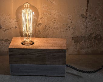 Table Lamp concrete wood - Binomio Rovere