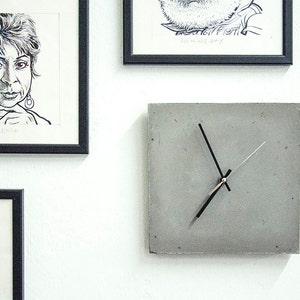 Concrete Wall Clock - Dark Grey