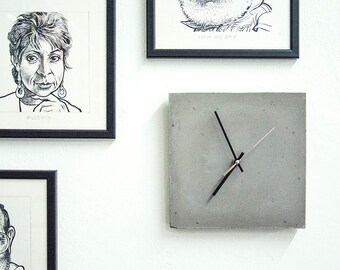 Concrete Wall Clock - Dark Grey
