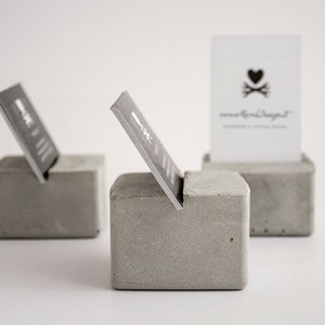 Concrete business card holder