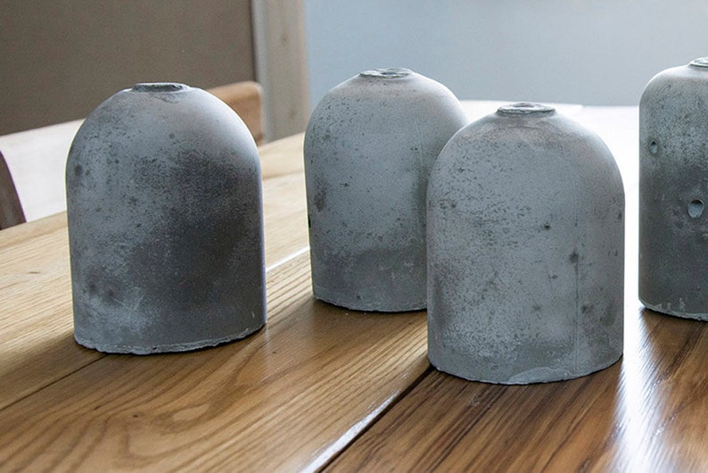 Set of 4 Concrete Lampholder with 3 mt fabric cable for each image 1