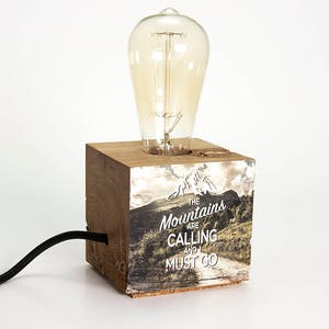 Wood Table Lamp MOUNTAINS ARE CALLING image 1