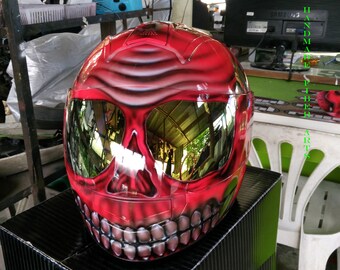 Aangepaste Airbrushed Full Face Motorhelm