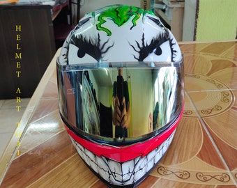 JOKER Custom  Airbrushed Motorcycle Helmet