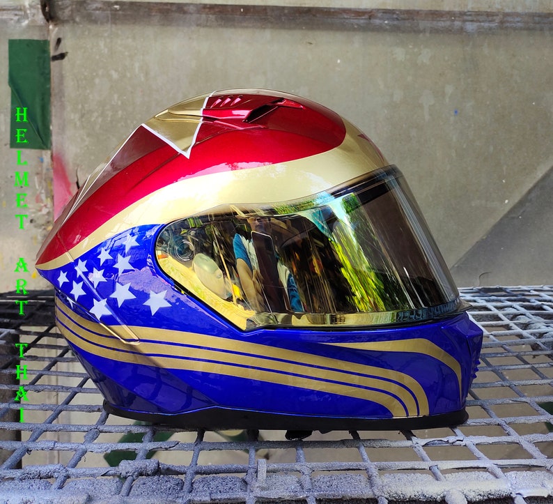 Wonder Woman Custom Motorcycle Helmet Etsy