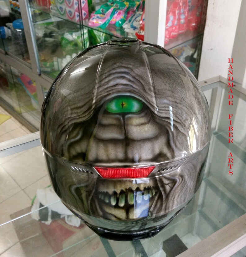 Custom airbrush painted motorcycle helmet