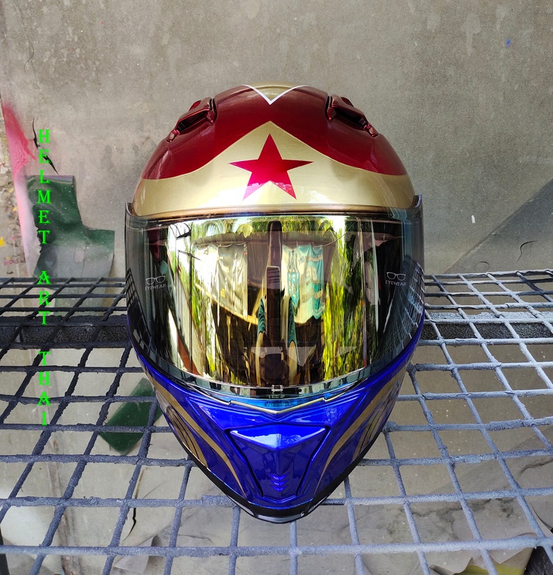 Wonder Woman Custom Motorcycle Helmet Etsy