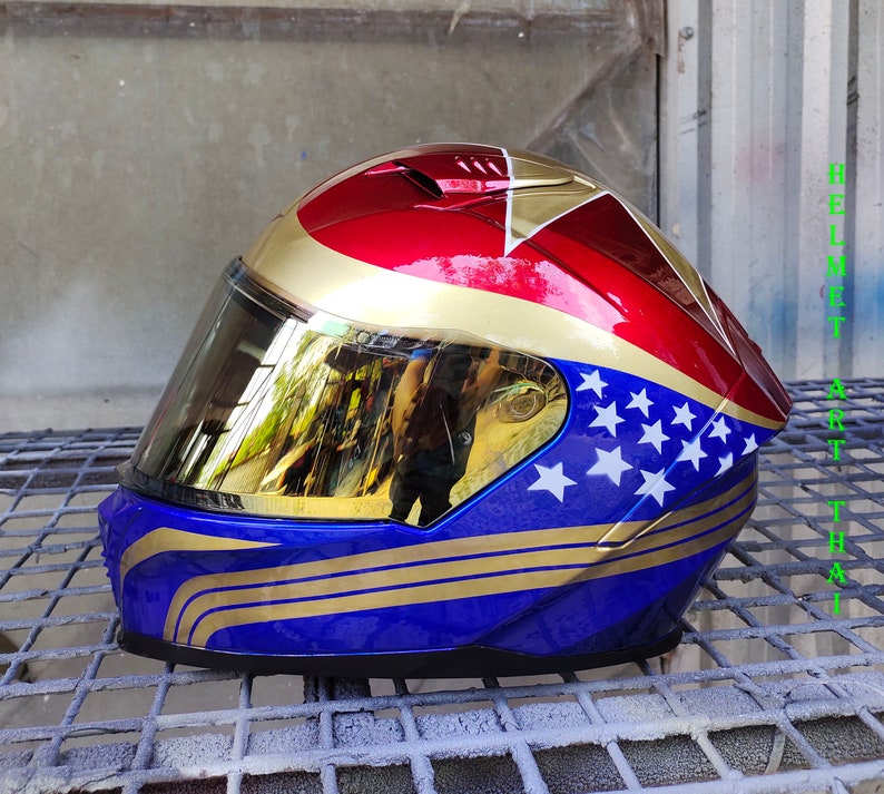 Wonder Woman Custom Motorcycle Helmet Etsy