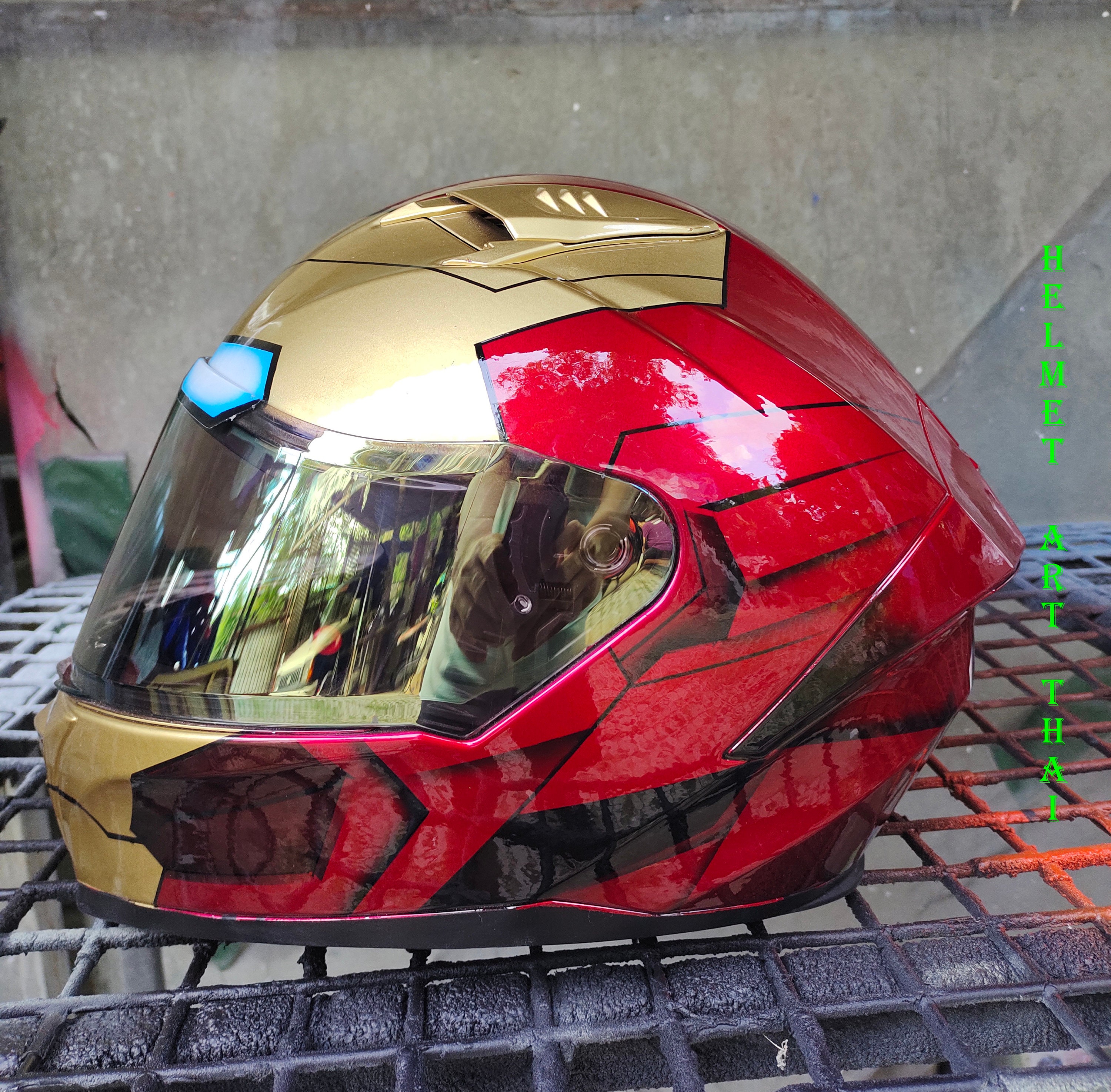 motorrad helm iron man