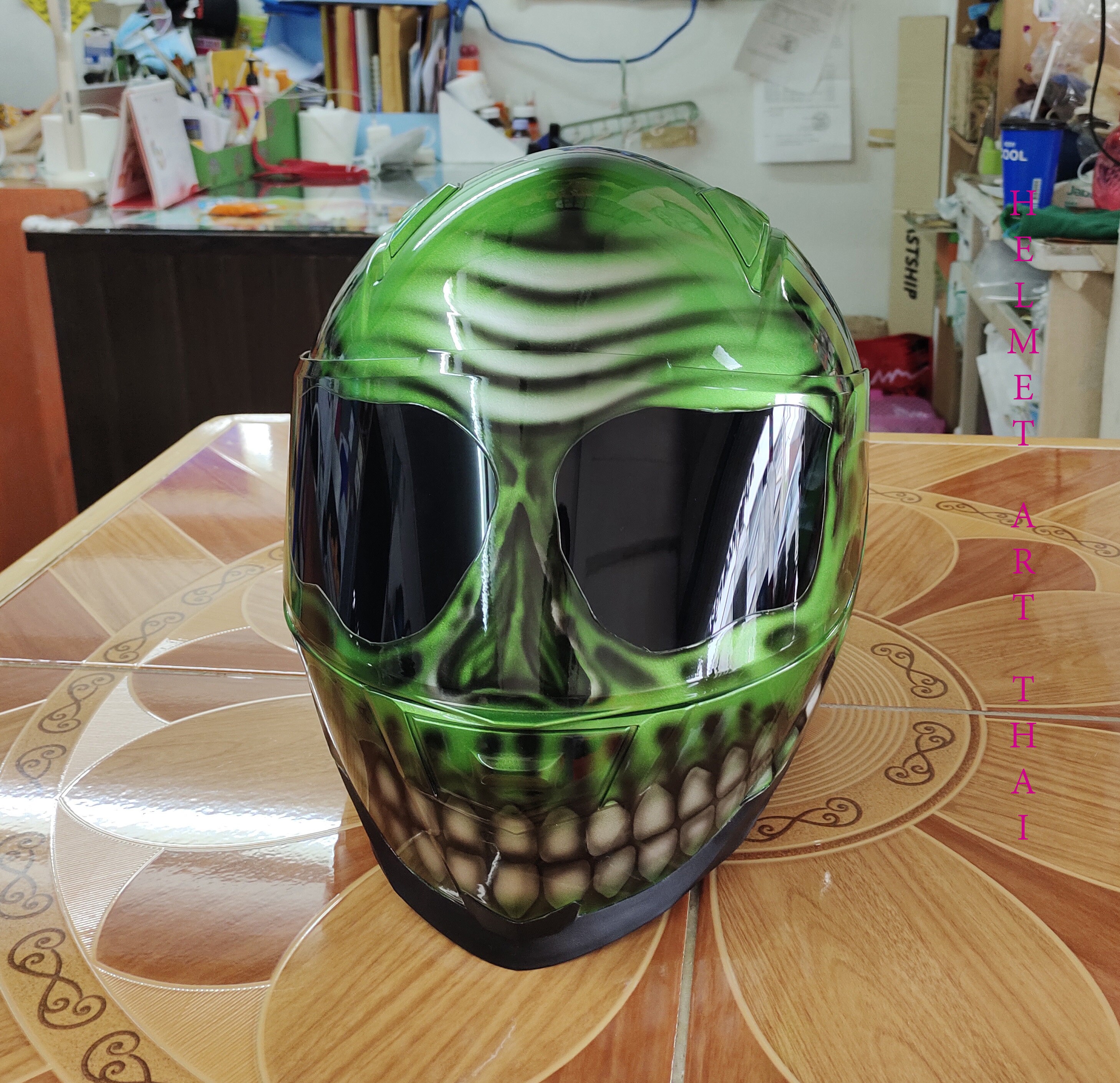 Black Panther Custom Motorcycle Helmet Airbrush