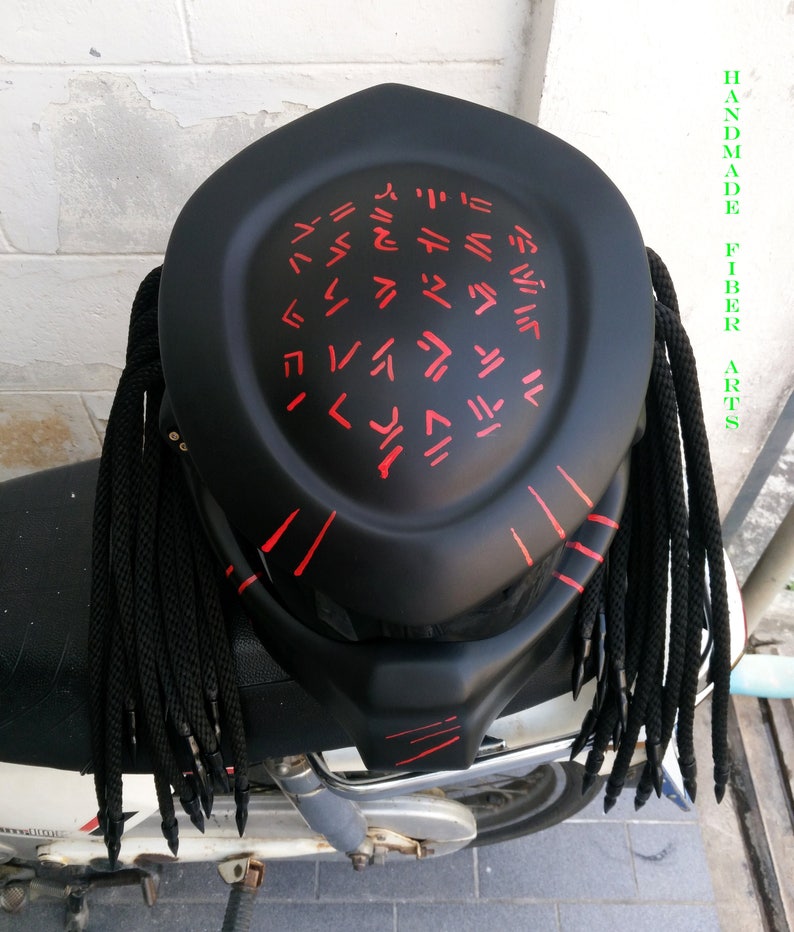 Black Custom Predator Full Face Motorcycle Helmet