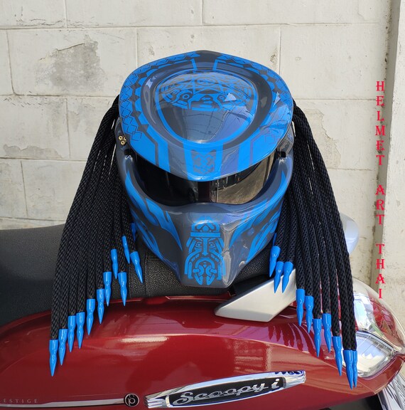 Aangepaste motorhelm Full-face predator motorhelm Aangepaste predator motorhelm Handgemaakte predator motorhelm Accessoires Hoeden & petten Helmen Sporthelmen 