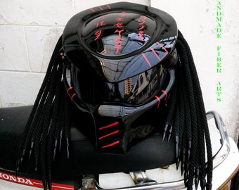 Personalizar el casco Predator Negro Combinar Color Rosa Motocicleta Especial Aprobada DOT & ECE Accesorios Sombreros y gorras Cascos Cascos de moto 