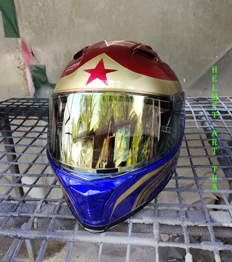 Wonder Woman Custom Motorcycle Helmet Etsy