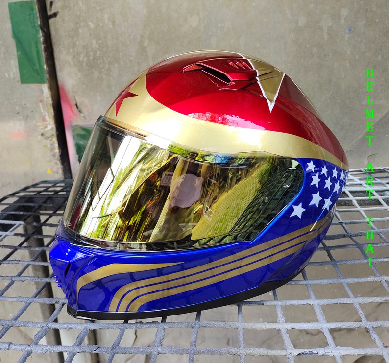 Wonder Woman Custom Motorcycle Helmet Etsy