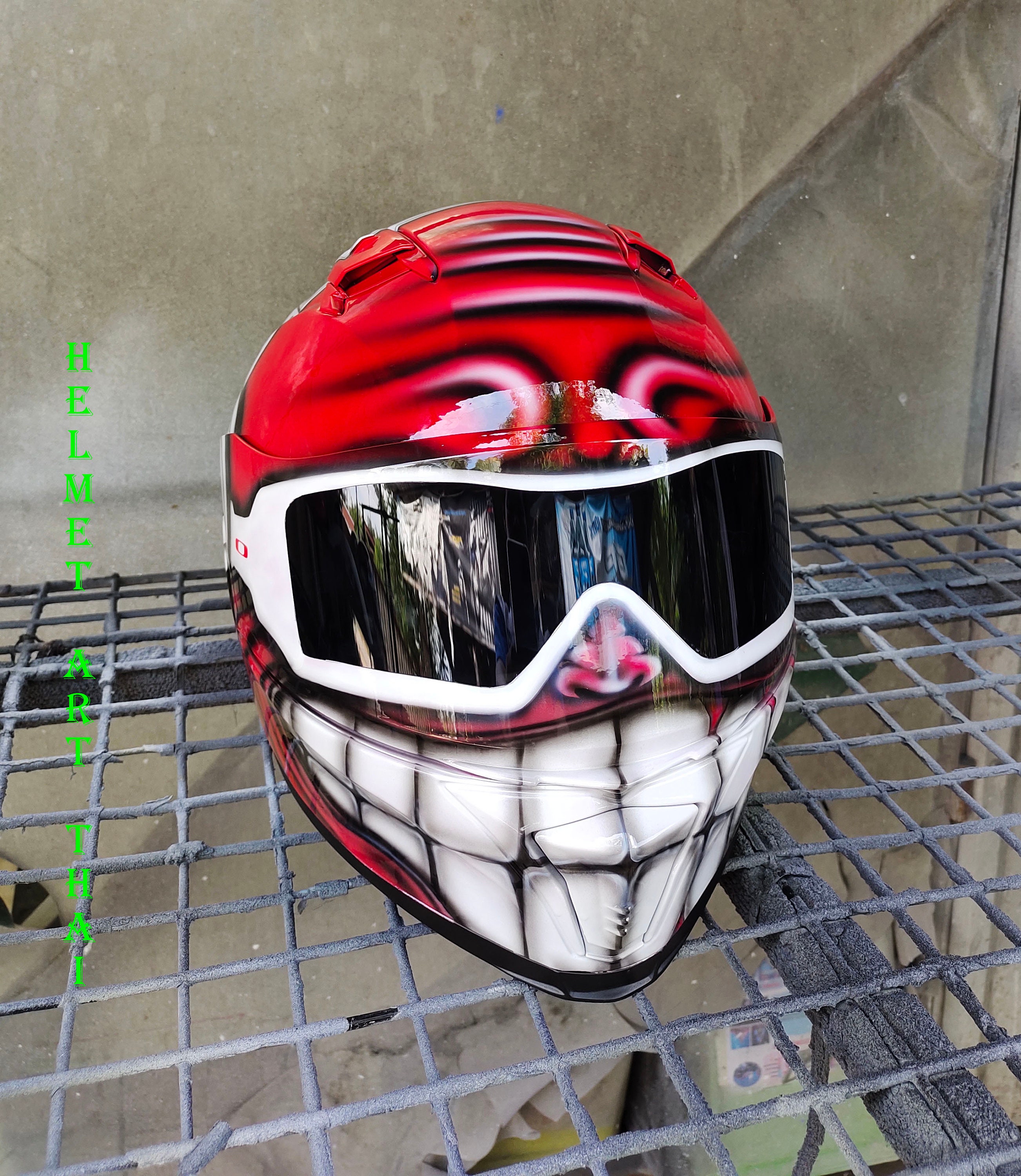 Custom Smiley Face Motorcycle Helmet - Etsy UK