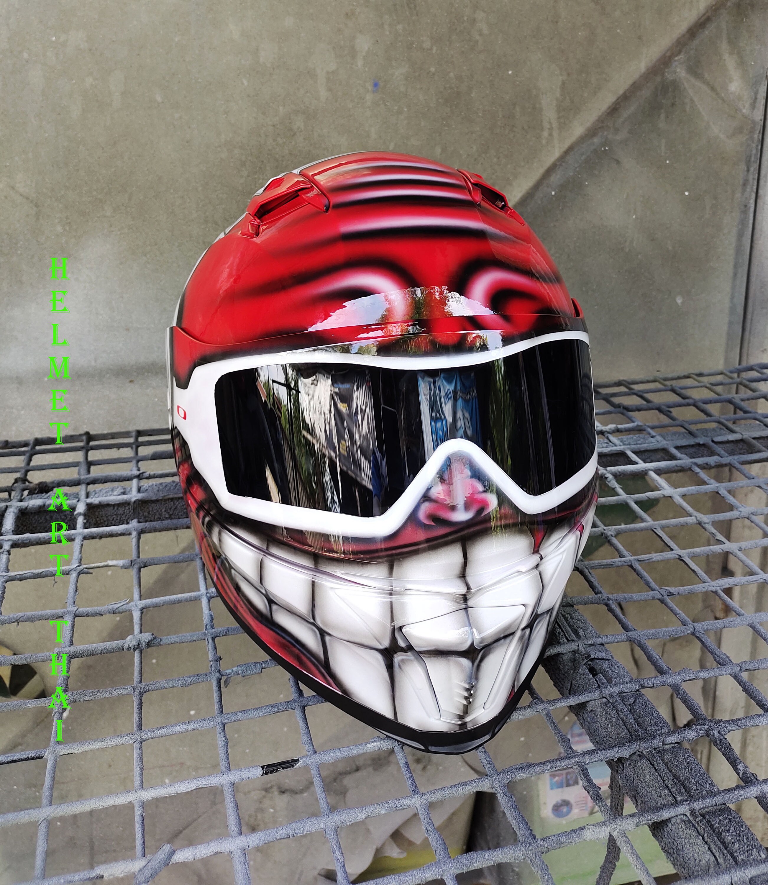 Custom Smiley Face Motorcycle Helmet - Etsy UK