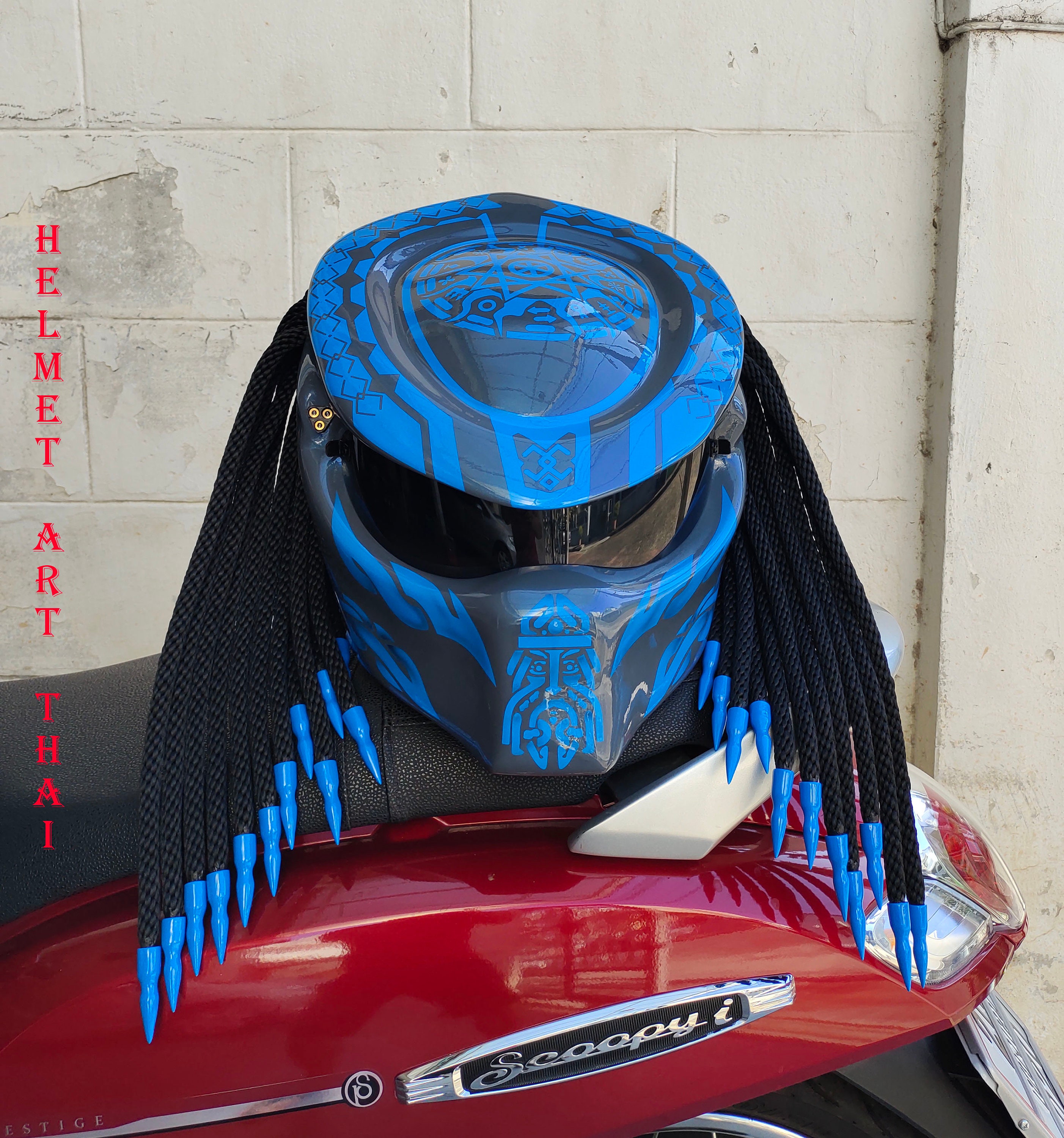 Gimnasta Archivo Inocencia Casco de motocicleta Predator personalizado - Etsy México