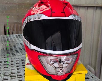 RED Power Ranger Motorcycle Helmet