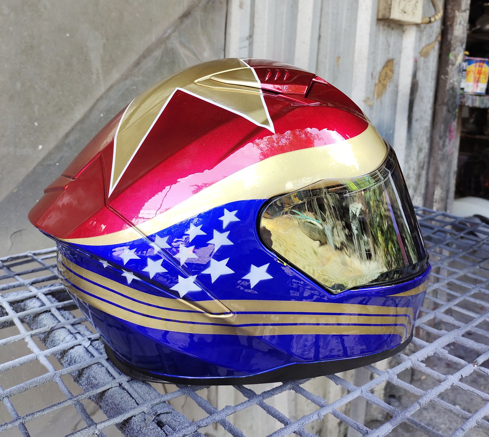 Wonder Woman Custom Motorcycle Helmet Etsy