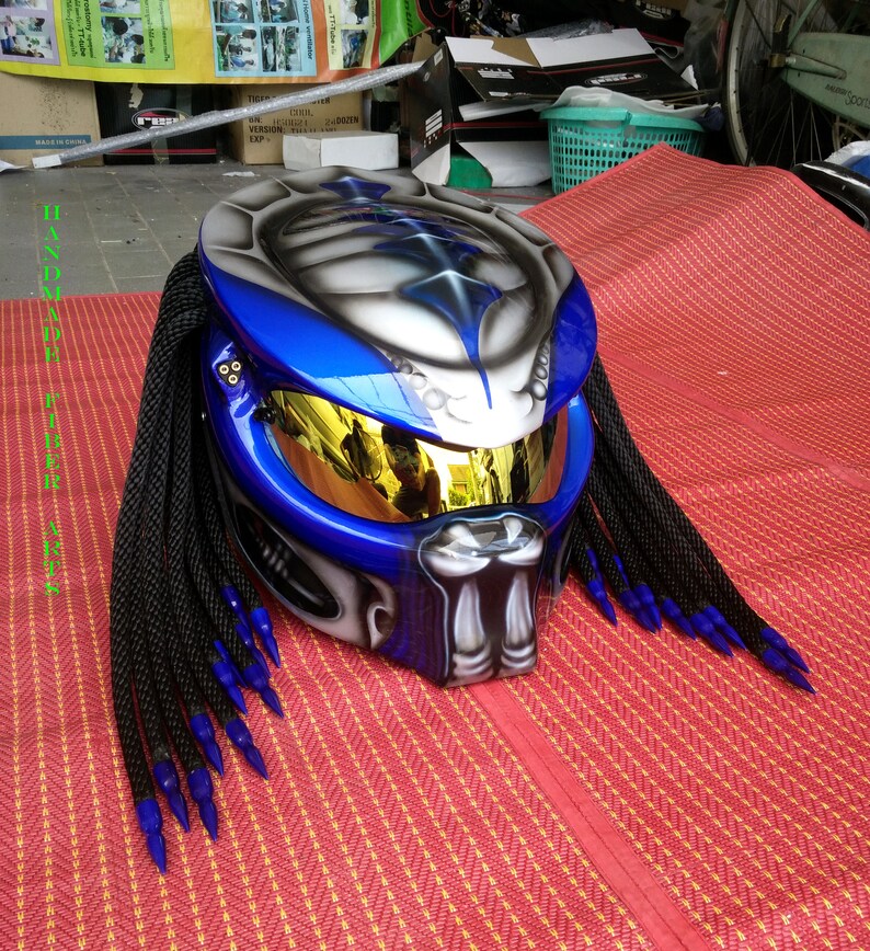 Blue Custom Predator Motorcycle Helmet - Etsy Canada