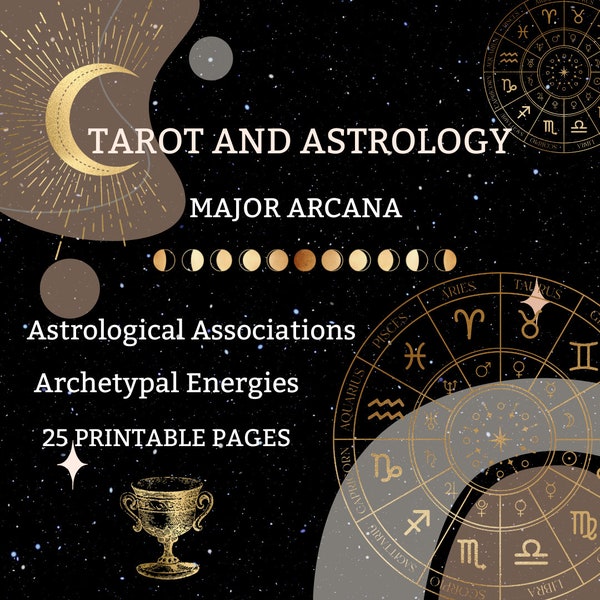 Tarot Astrology Printable Study Guide Planets Signs Archetypal Energies Taro Printable Cheet Sheets Astrology Archetype Taro