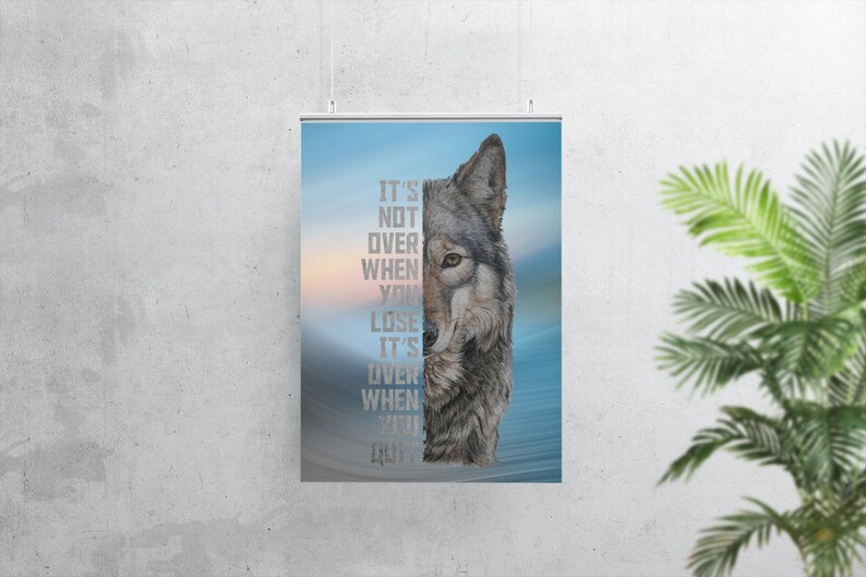 Wolf Printable Poster Digital Download Wolves Wall Art Inspirational ...