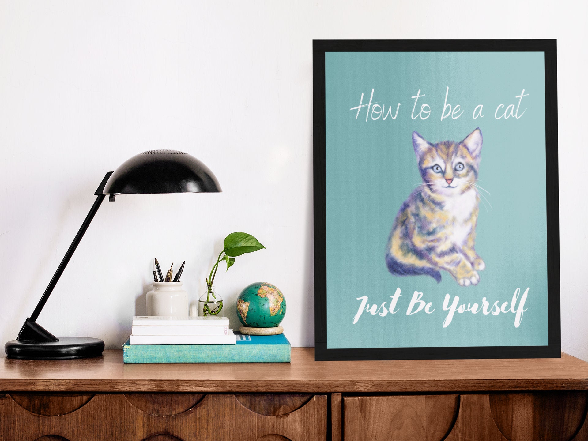 Printable kitten poster funny cat digital download room decor Etsy