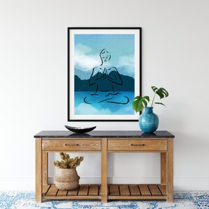Yoga pose printable wall art zen print meditation poster yoga decor asana print meditation beach print yoga zen theme printable art gift