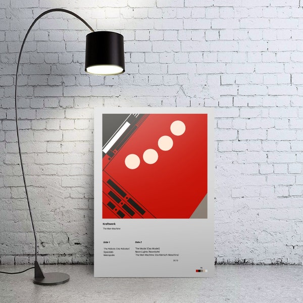 Kraftwerk Poster | Kraftwerk Man-Machine Print | Kraftwerk Minimalist Print | Kraftwerk Minimalist Album Cover Print