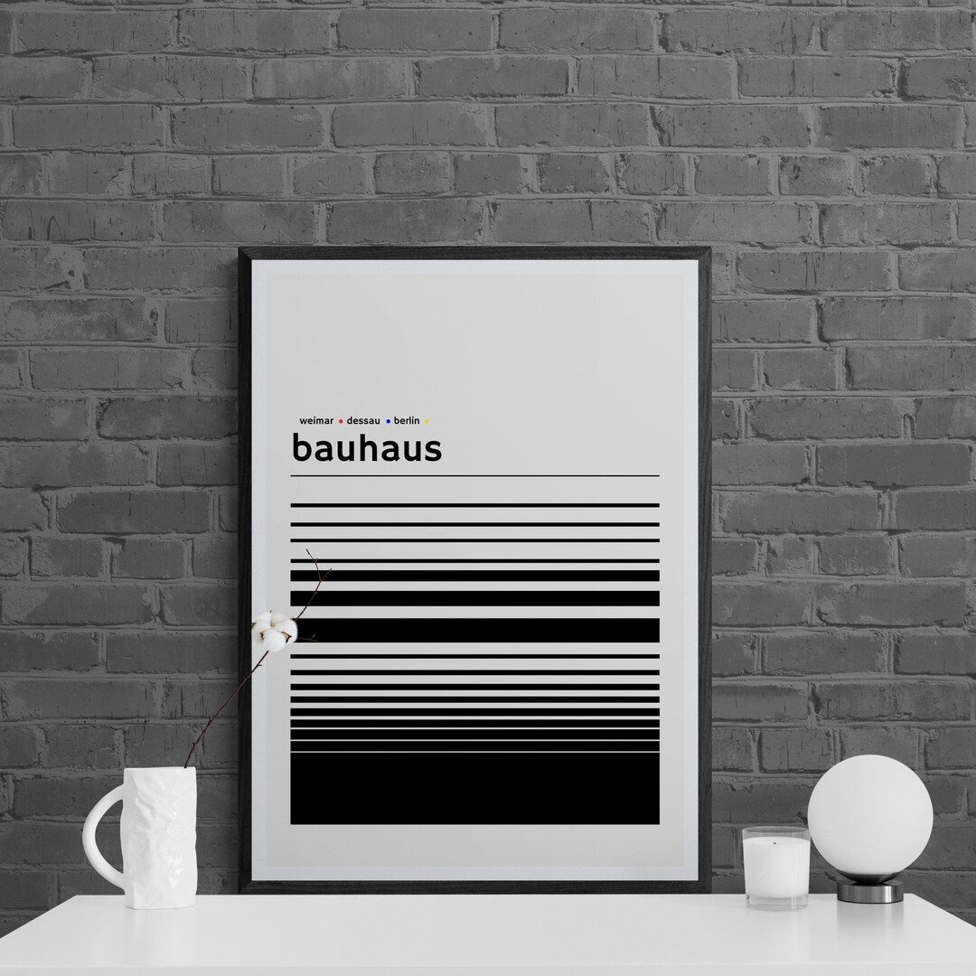 Bauhaus Print Bauhaus Style Print Minimalist Wall Art Mid Century Print