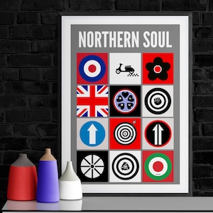 Mod Poster | Northern Soul Poster | Mod Print | Northern Soul Print | Mod Symbol Wall Art | Northern Soul Wall Art