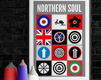 Mod Poster | Northern Soul Poster | Mod Print | Northern Soul Print | Mod Symbol Wall Art | Northern Soul Wall Art
