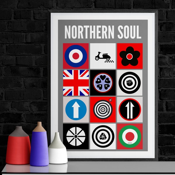 Mod Poster | Northern Soul Poster | Mod Print | Northern Soul Print | Mod Symbol Wall Art | Northern Soul Wall Art