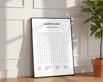 Aussie Slang Word Search | Australian Humour | Aussie Gift