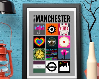 Manchester Poster | Pop Art Print | Manchester Gifts | Manchester Souvenir