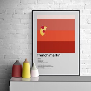 French Martini Print | Cocktail Recipe Print | Vodka Martini | Cocktail Guide | Cocktail Lover | Kitchen Diner Print