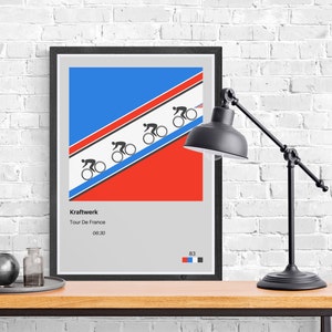 Kraftwerk Tour De France Affiche | Kraftwerk Tour De France Imprimer | | d’impression minimaliste Kraftwerk Kraftwerk Minimalist Album Cover Print