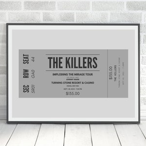 Personalised Ticket Stub Print | Concert Ticket Print | Retro Music Poster | Retro Wall Art | Ticket Stub