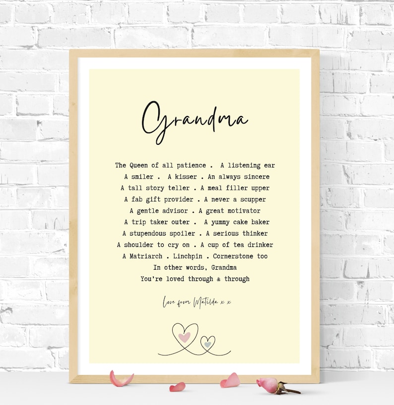 Granny Print Granny Poem Grandma Poem Grandma Gift | Etsy