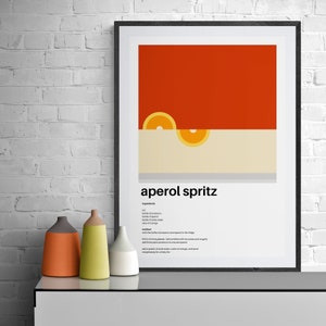 Aperol Spritz Poster | Aperol Spritz Recipe |  Kitchen Diner Print | Aperol Spritz  Cocktail Poster | Cocktail Print | Cocktail Sign
