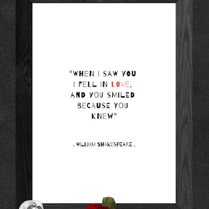 Shakespeare Quote | Printables | Digital Download Love Quote | Famous Quotes | Quote Print | Valentines Gift | Shakespeare | Shakespeare Art