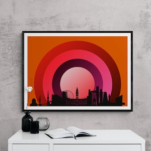 Manchester Skyline Poster | Manchester Skyline Target Print | Manchester Wall Art | Manchester Geometric Print | Geometric Wall Art